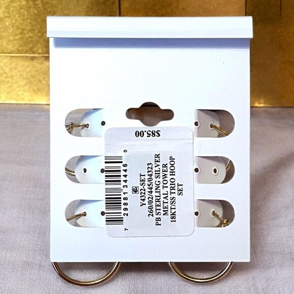 Giani Bernini 18K Gold Over Sterling Silver Set Of 2 Hoop Earrings - Picture 2 of 3